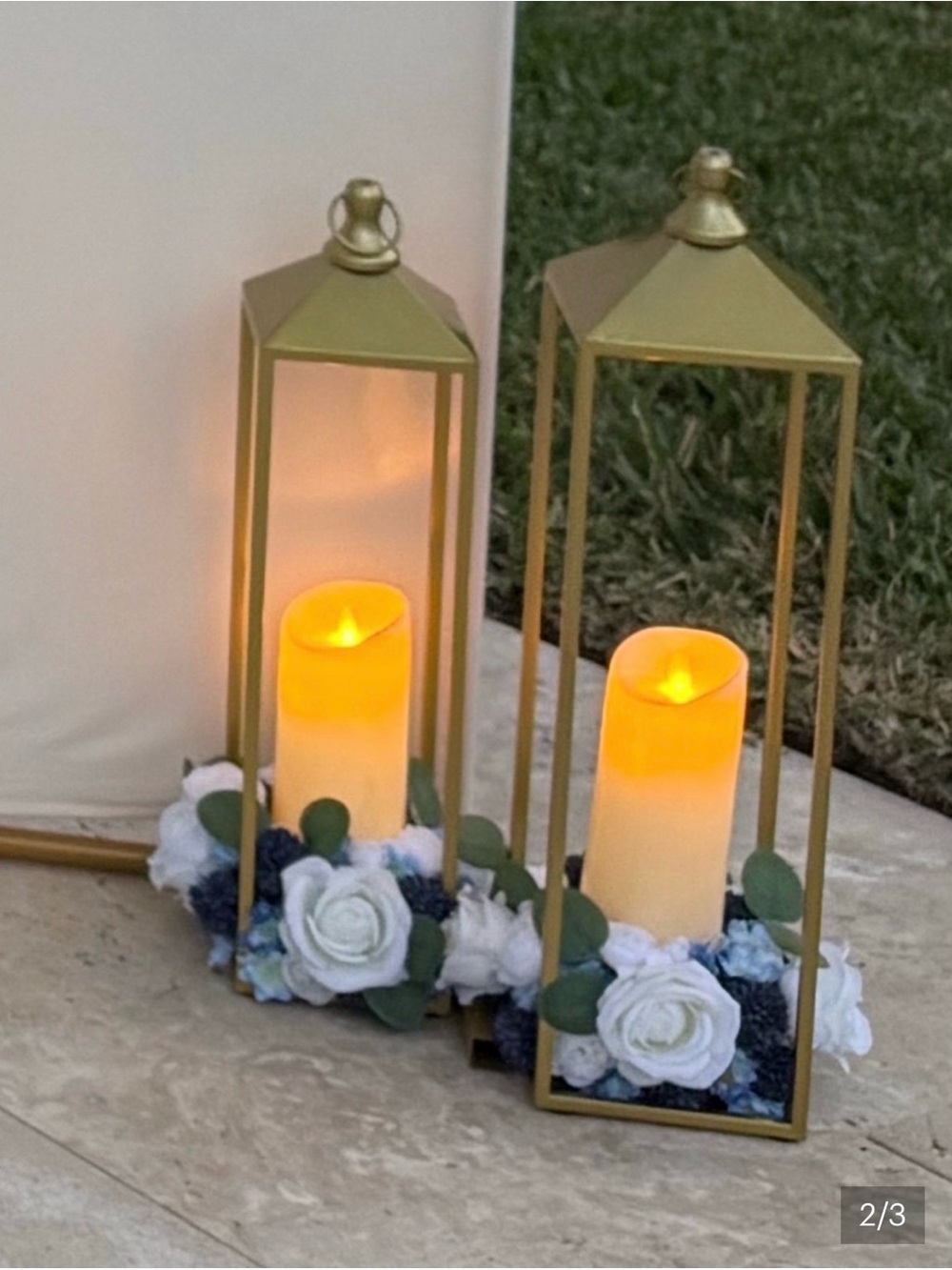 Gold Metal Lantern Decorative Candle Holder